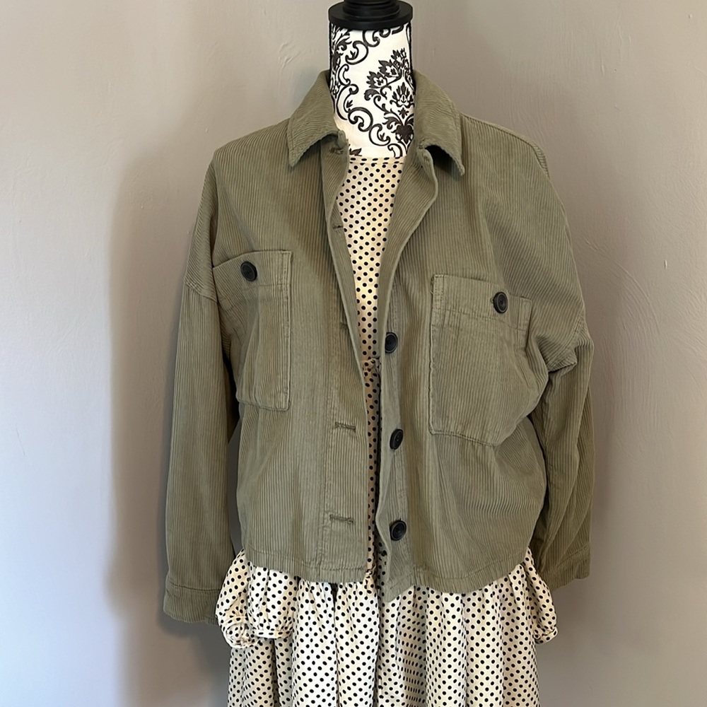 Corduroy light green jacket